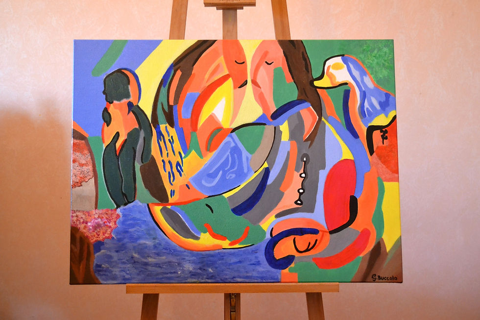The kiss 60x80 acrilico 2015
