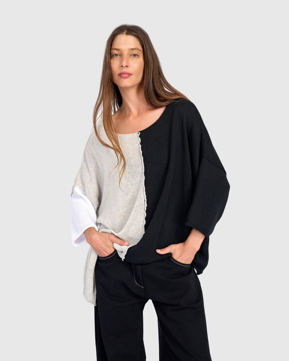 Alembika Contrast Tunic Sweater - Mix AS64M