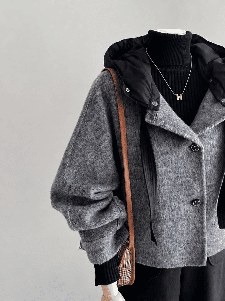 Loom & Line Nora Double-Faced Hooded Wool Jacket