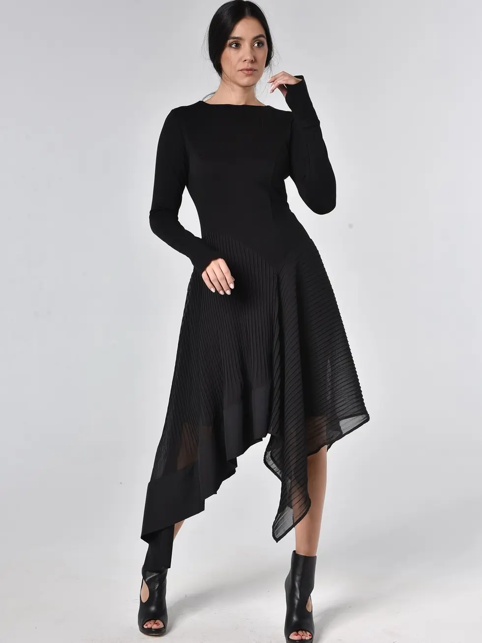 Metamorphoza Pleated Chiffon Dress METD0134