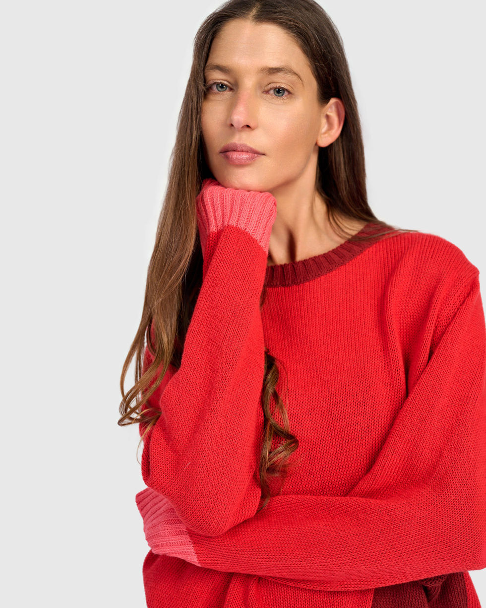 Alembika Pocket Sweater - Red AS54R