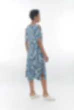 Matthildur Everly Dress 57 Azul Lotus Print