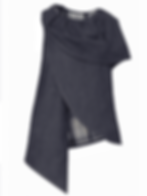 Metamorphoza Asymmetric Denim Vest With Draped Collar METC0164