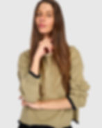 Alembika Contrast Trim Sweater - Stone AS63S