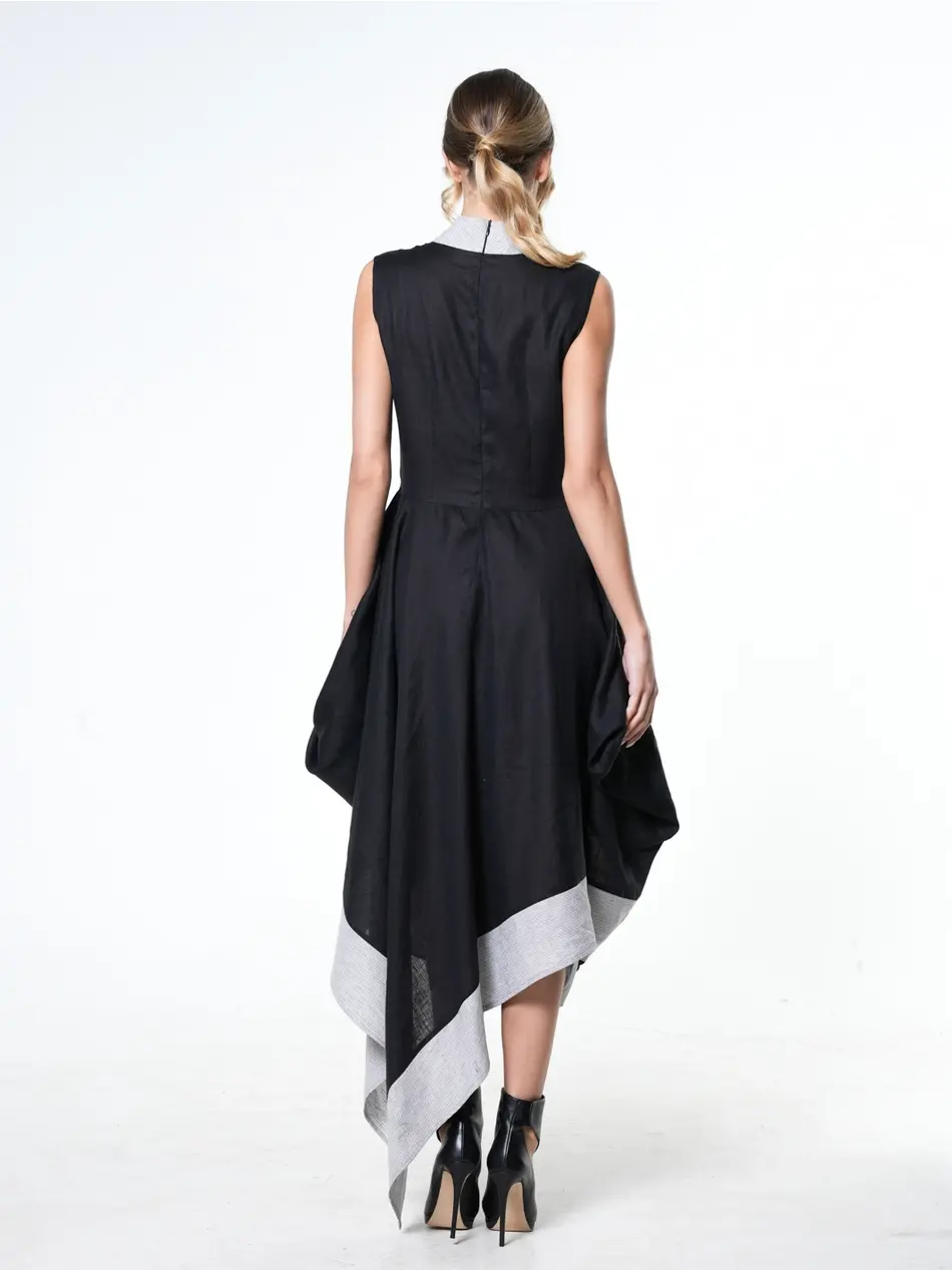 Metamorphoza Extravagant Linen Dress METD0218