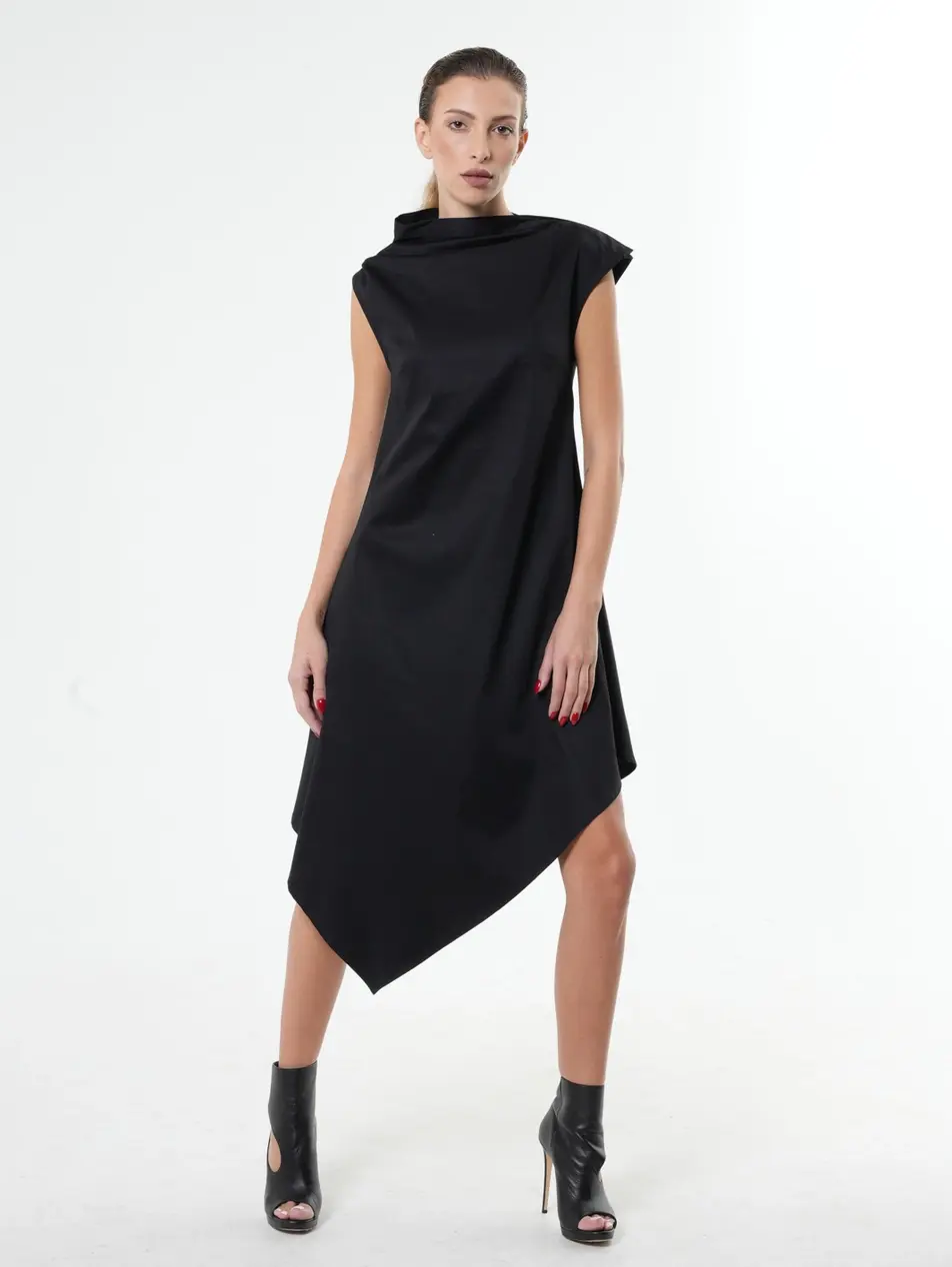 Metamorphoza Loose Black Tunic Dress METD0083