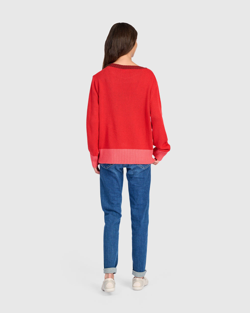 Alembika Pocket Sweater - Red AS54R