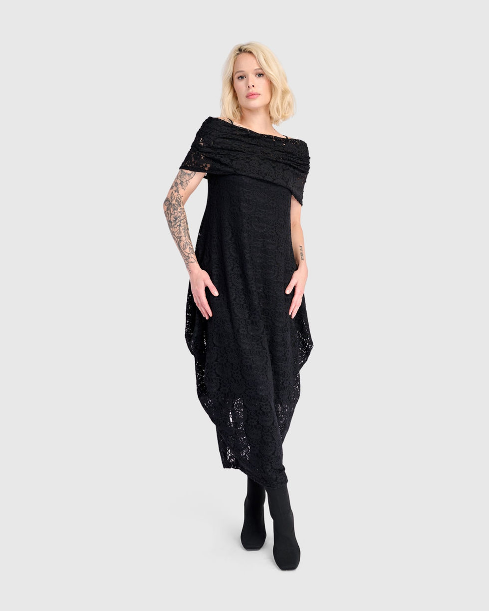 Alembika Savoir Lace Maxi Dress - Black ED710L