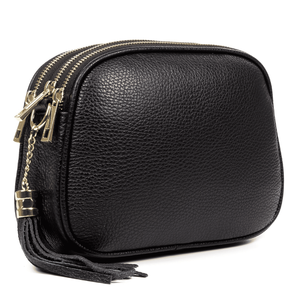 Modarno Dollaro Italian Leather Bag - Black