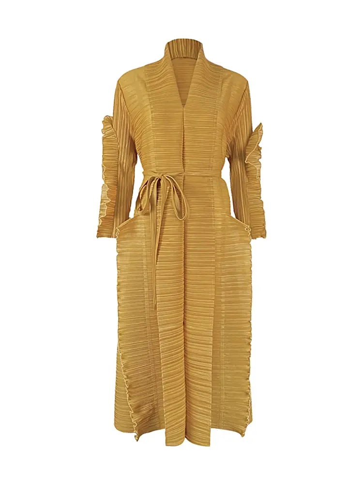 Masa Miyake Petal Dress mustard