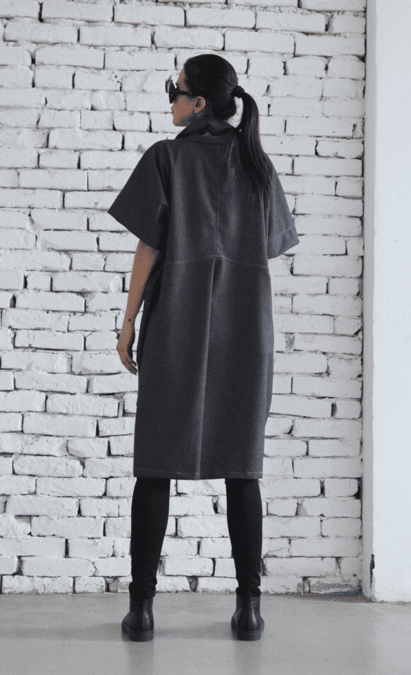 Asymmetrical Denim Tunic METT0034