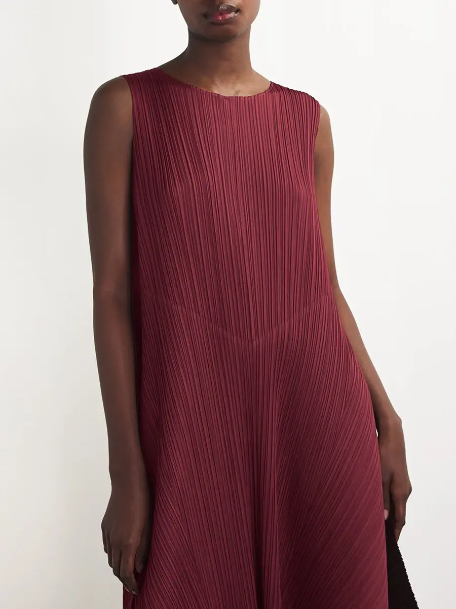 Thumbnail: Miyake Pleated Sleeveless Loose Bud Dress