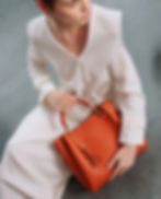 Moderno Bucket Orange Italian Leather Bag Love Launch