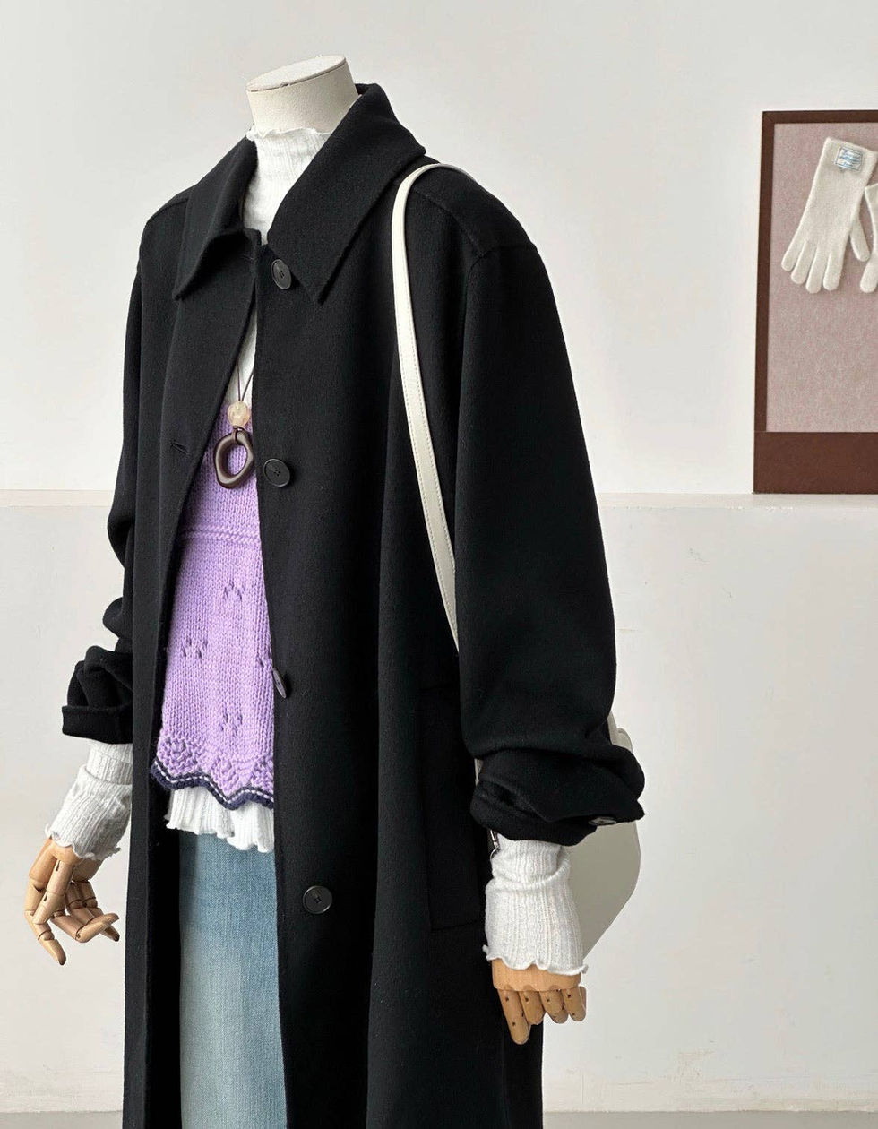 Loom & Line Liz Longline Wool Coat - Black