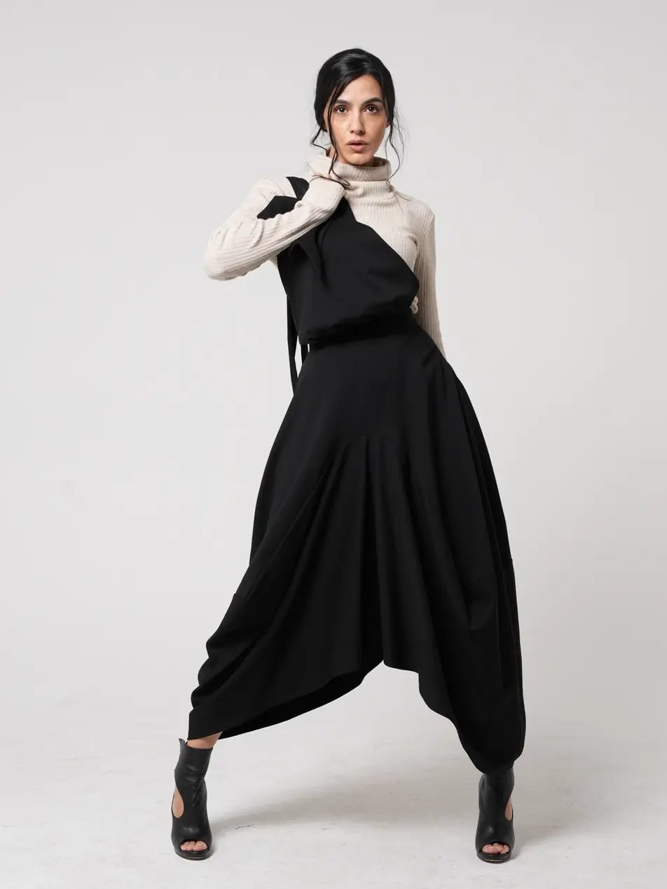 Metamorphoza Asymmetric Oversize Jumpsuit Skirt METSk0014