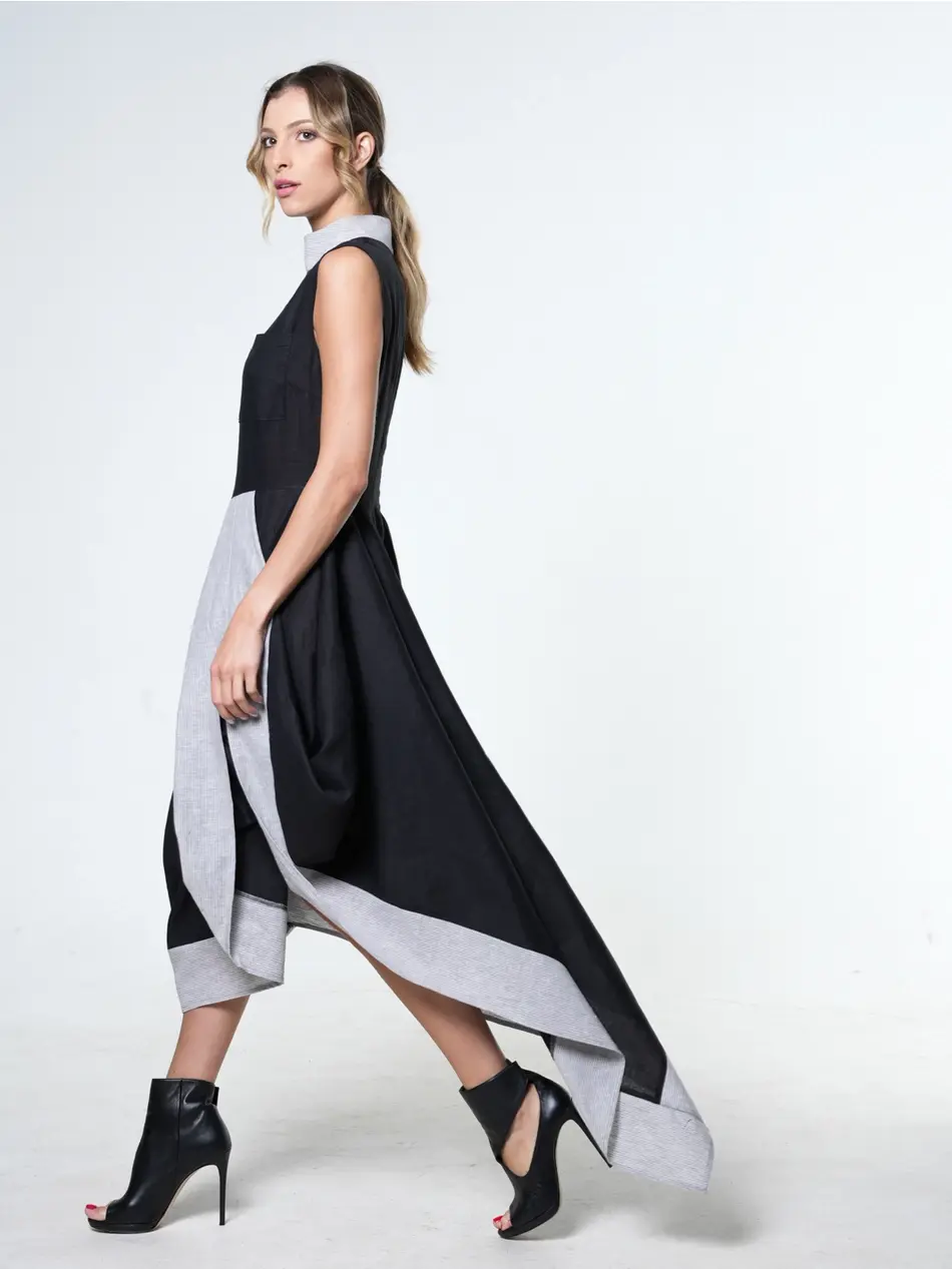 Metamorphoza Extravagant Linen Dress METD0218