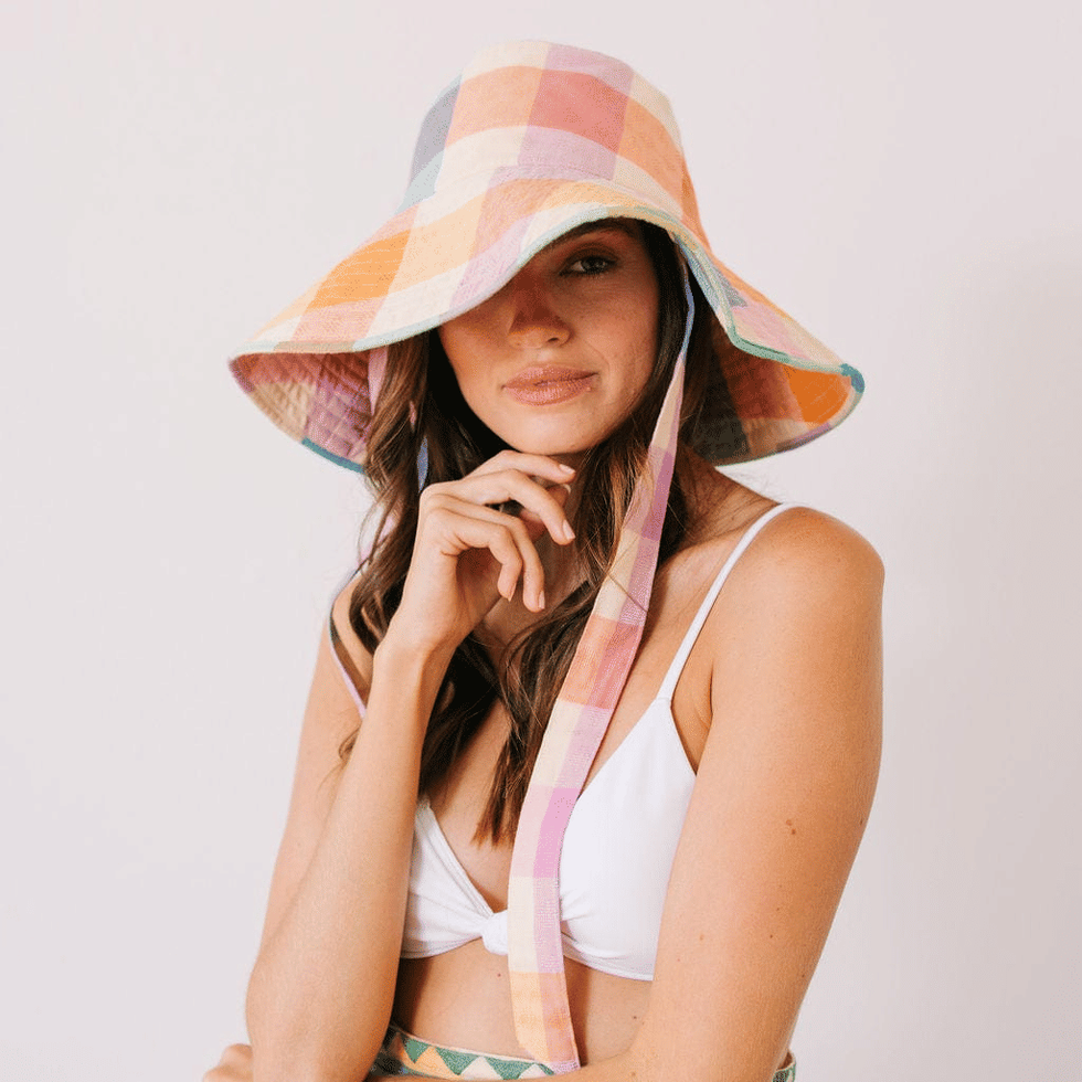 Sunshine Tienda Love Launch Rainbow Plaid Beachy Bucket Hat HAT-BBK-WD