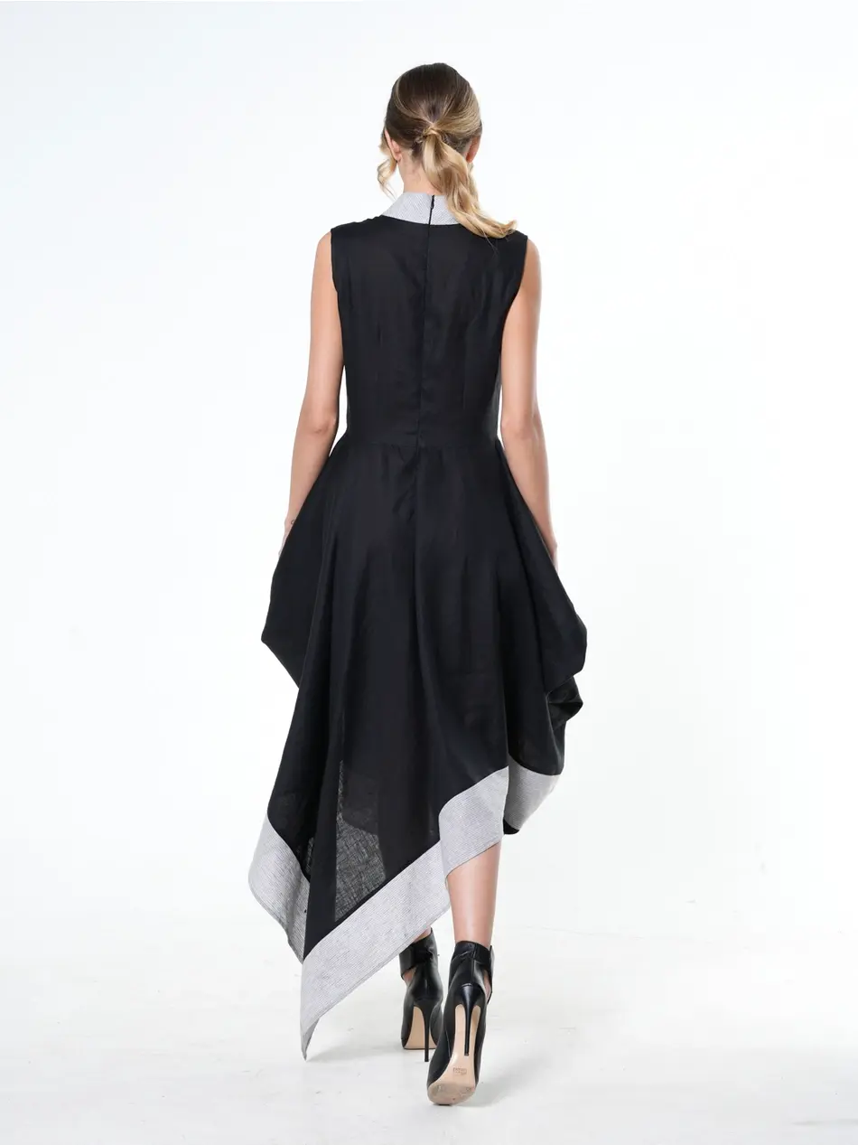 Metamorphoza Extravagant Linen Dress METD0218