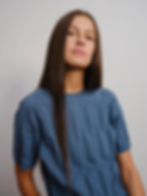 Chevron Ruben Tee - Delphinium