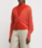 Masa Miyake Pleated Long Sleeve One Button Jacket in Orange