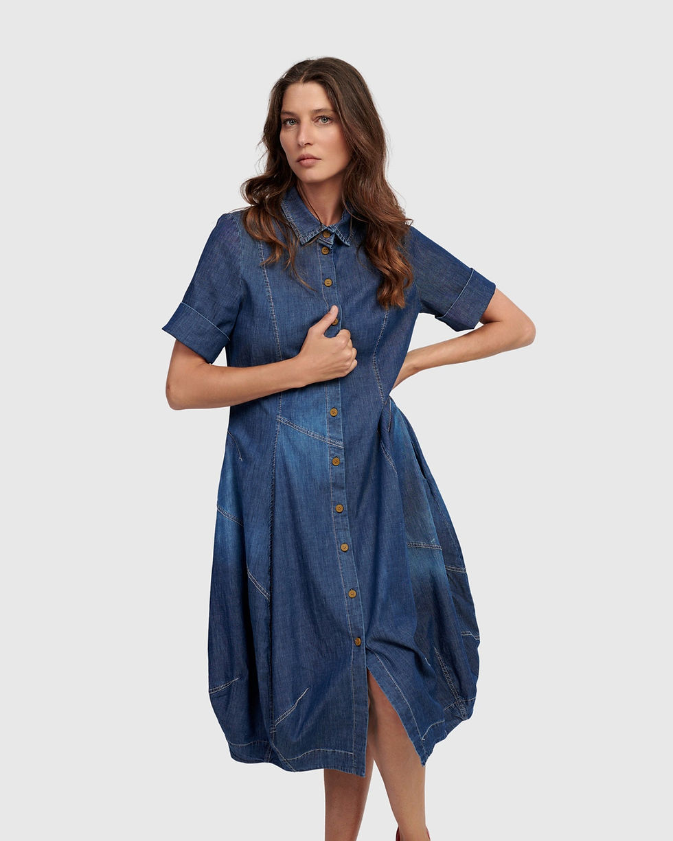 Alembika Barb Denim Shirtdress - Blue SD824D
