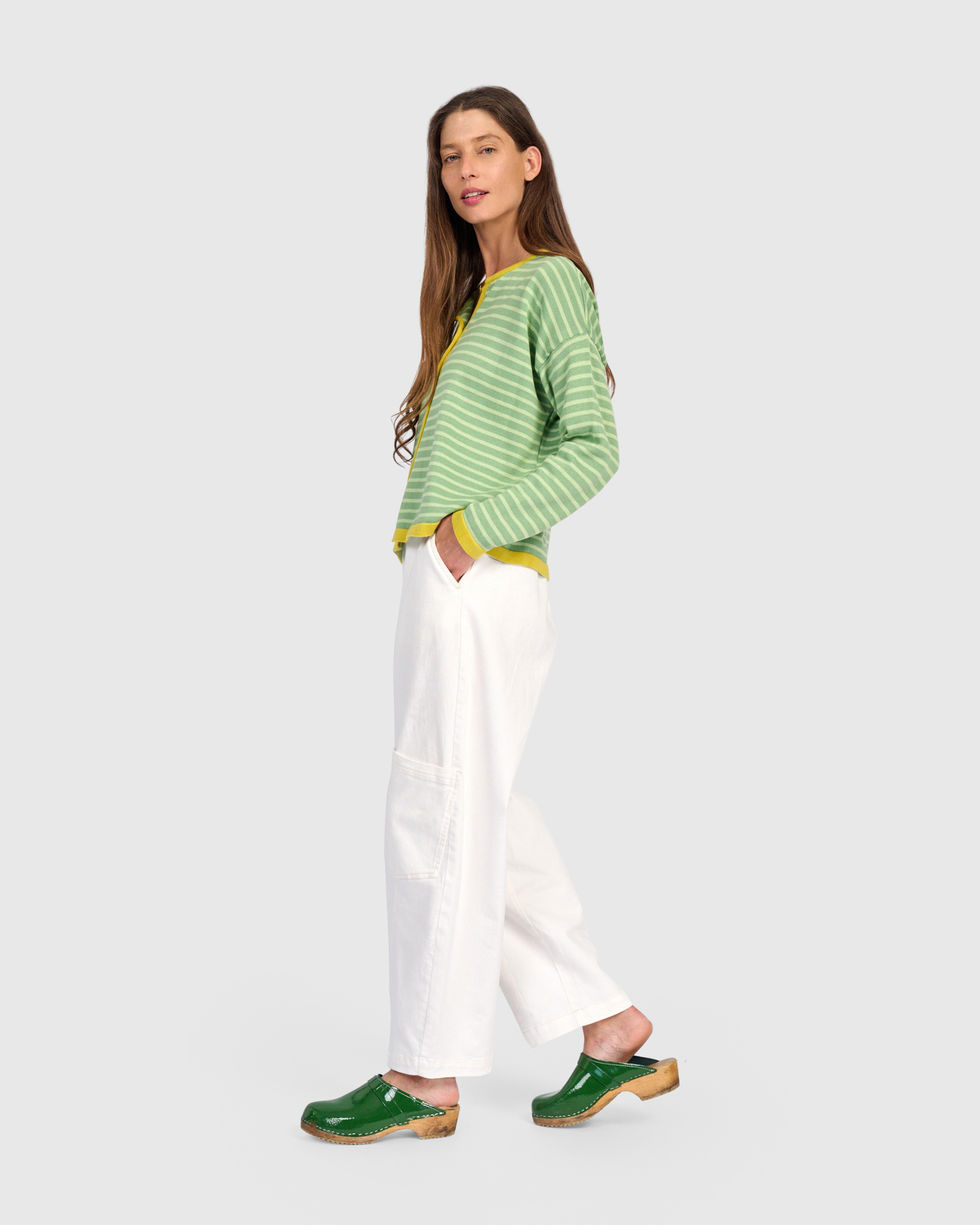 Alembika Skinny Stripe Cardigan - Lime AS61L