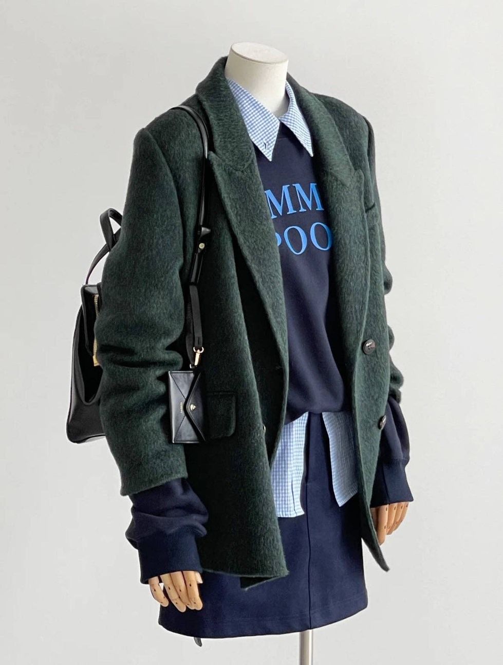 Loom & Line Ember 100% Wool Double-breasted Blazer - Green