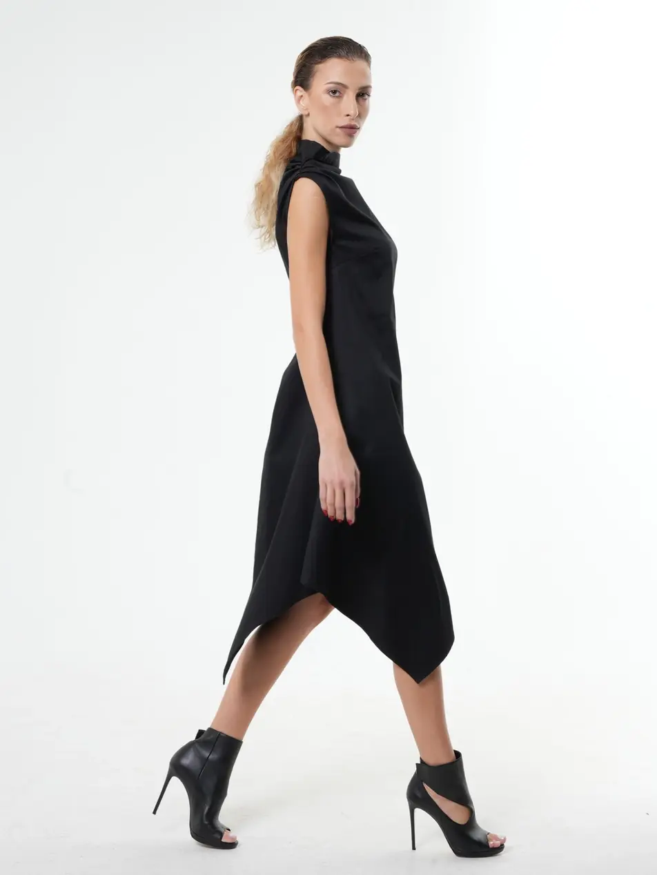 Metamorphoza Loose Black Tunic Dress METD0083