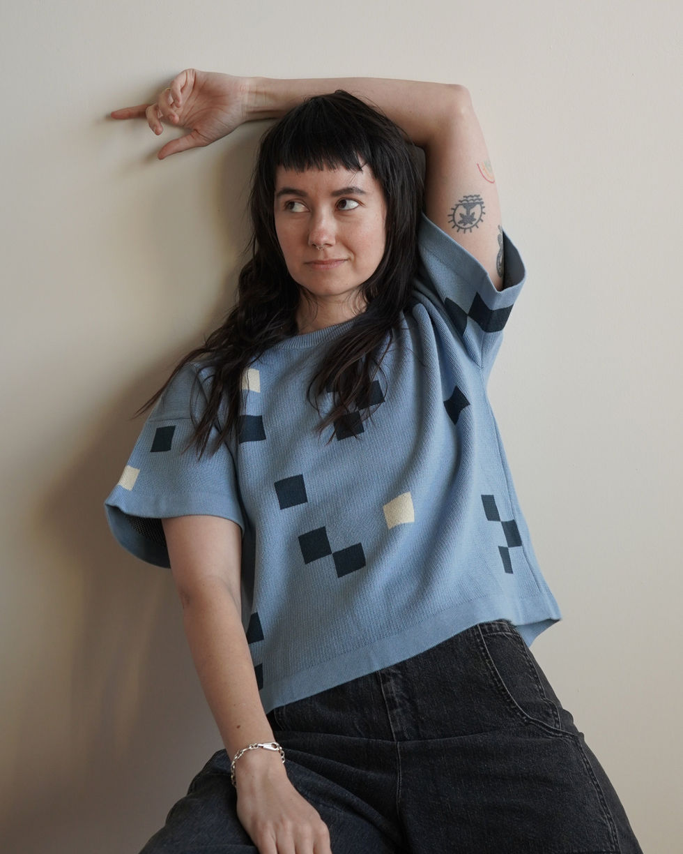 Endery Albers Short Sleeve Sweater Tee - Larimar