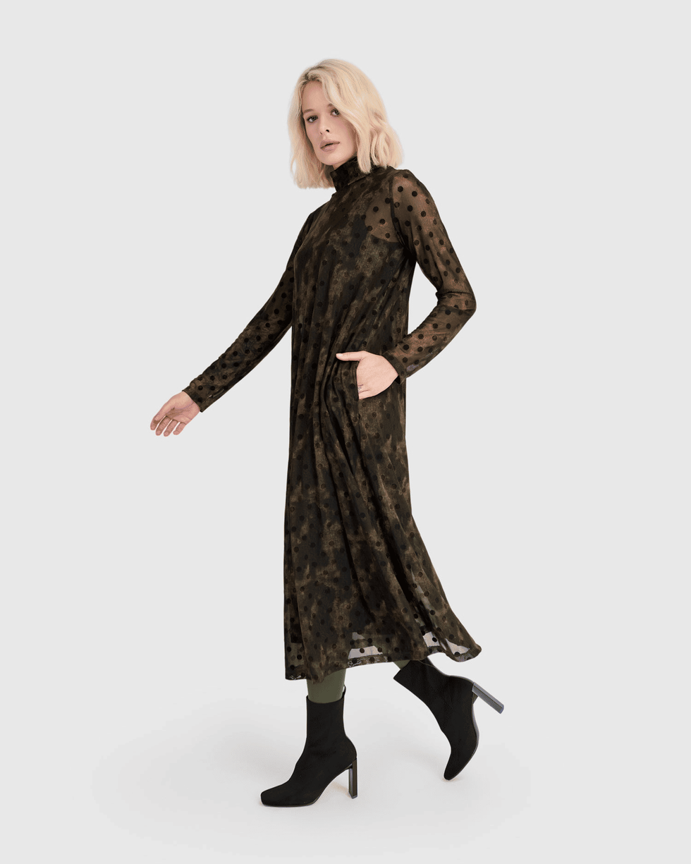 Alembika After Dark Bosquet A-line Dress - Antique AD114A