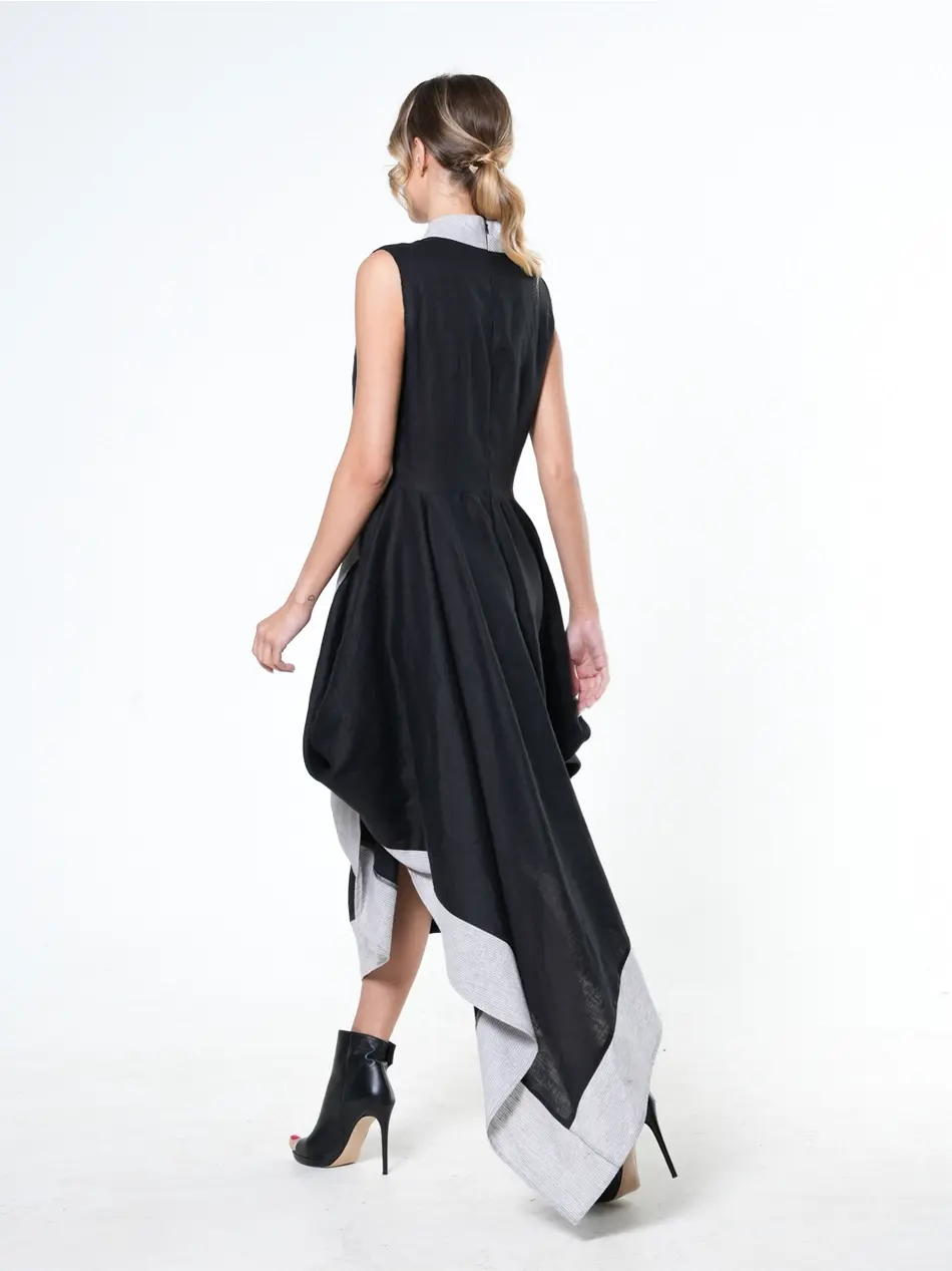Metamorphoza Extravagant Linen Dress METD0218