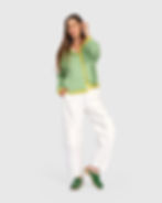 Alembika Skinny Stripe Cardigan - Lime AS61L