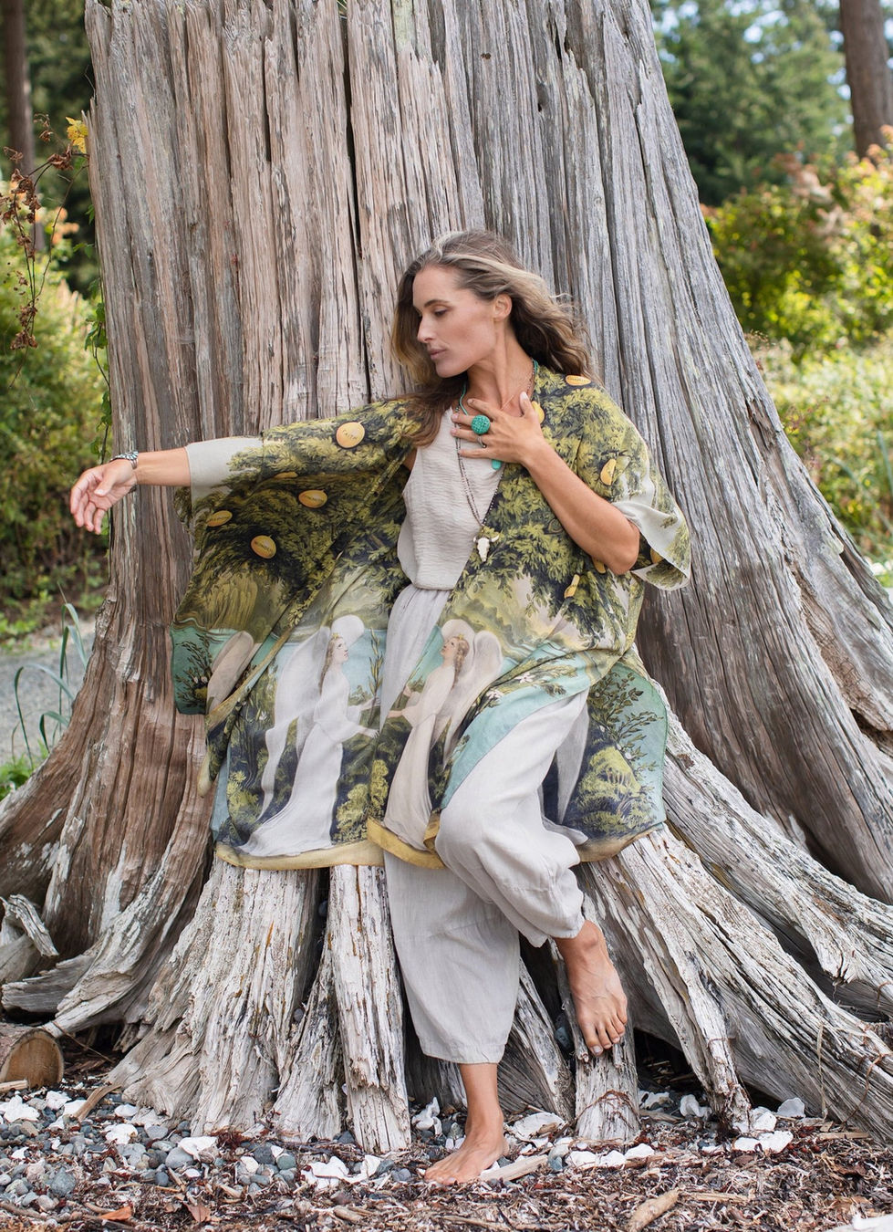 Market of Stars Tree of Life Starduster Bamboo Bohemian Kimono - TOL Starduster