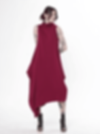 Metamorphoza Sleeveless Cotton Dress In Burgundy METD0240_Burgundy