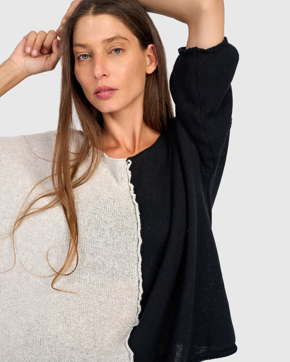 Alembika Contrast Tunic Sweater - Mix AS64M