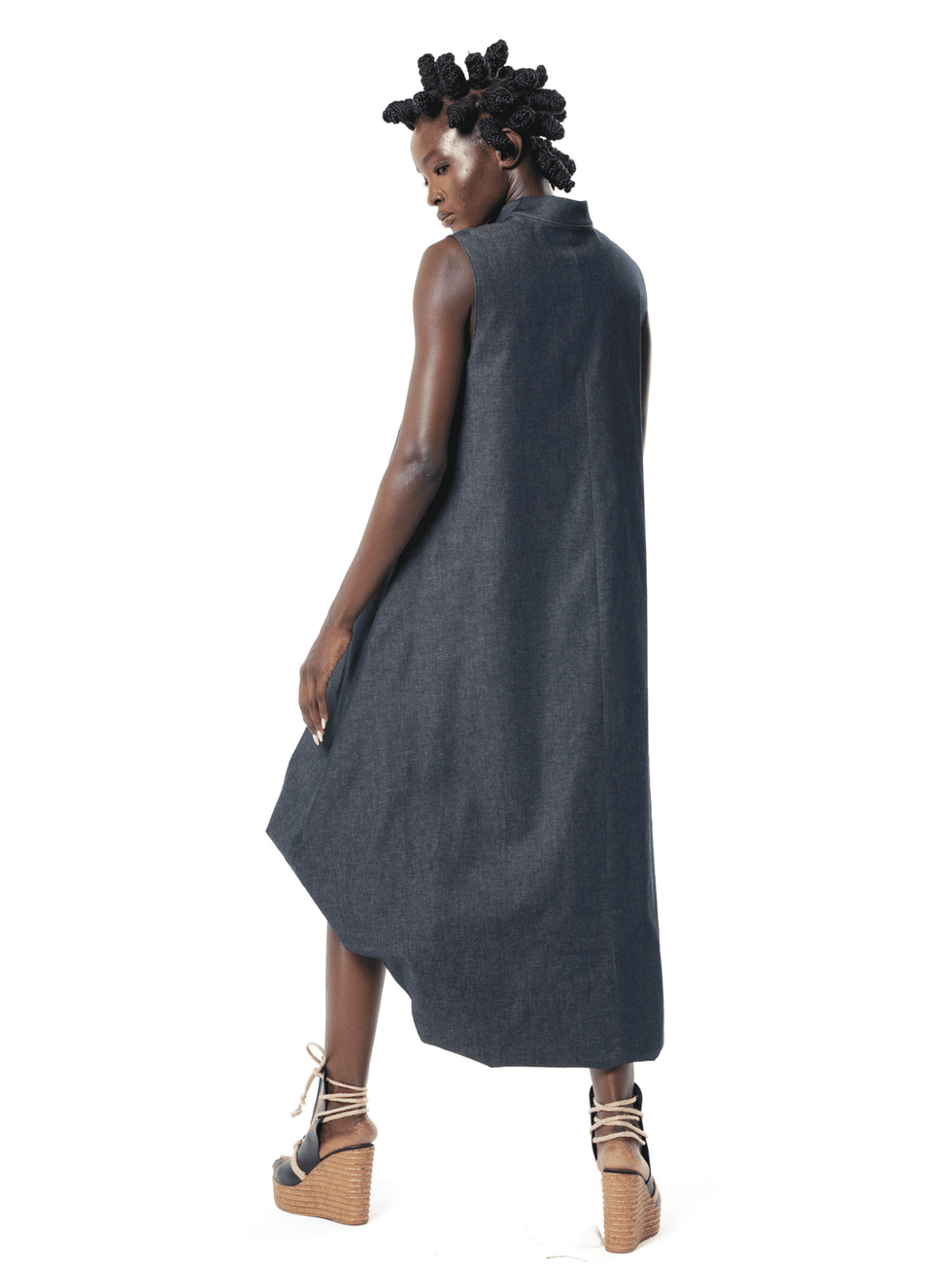 Metamorphoza High-Low Denim Dress METD0280
