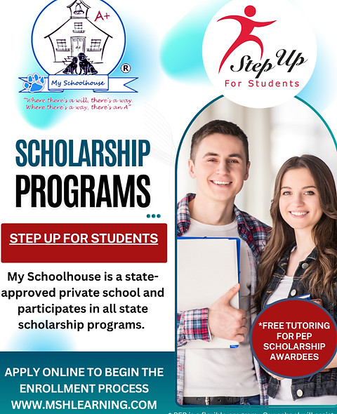 Blue and White Modern Scholarship Progra