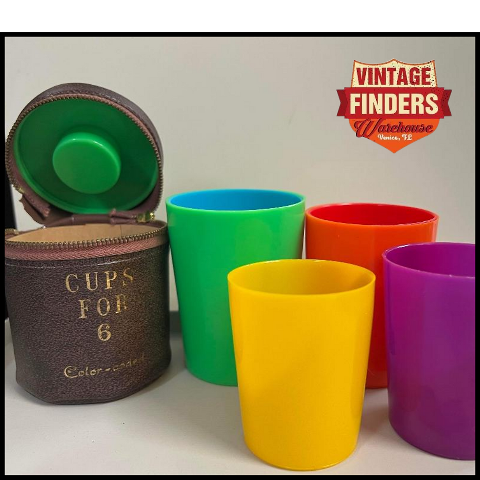 Vintage 1960s Rainbow Travel Cups