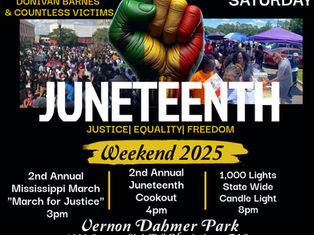 Juneteenth Weekend This Saturday at Vernon Dahmer Park at 4pm