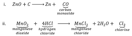 example of redox reaction