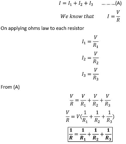 proof formula for when resistors connected in parallel.