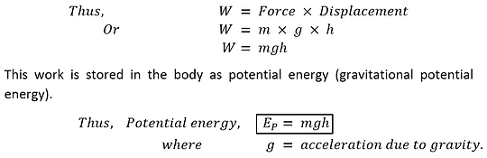 formula drive for potential energy.