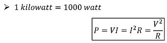 electric power formulas