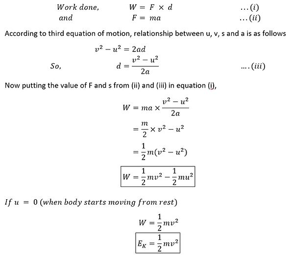 formula drive for kinetic energy.