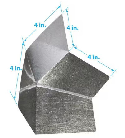 Product Photo with Dimensions of Kickout Flashing - Material cost: $12