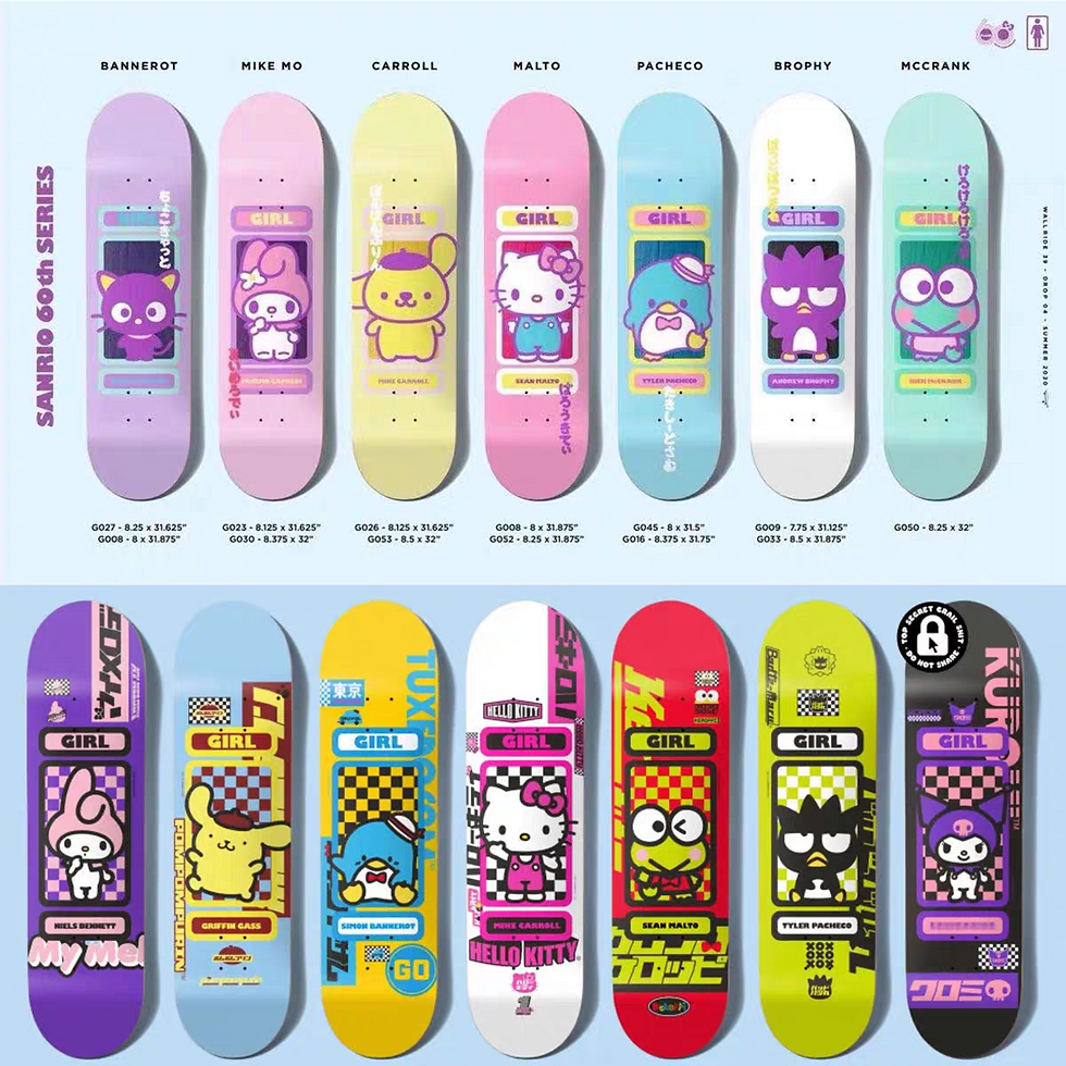 Thumbnail: Sanrio  X Girl skateboard duplex printing