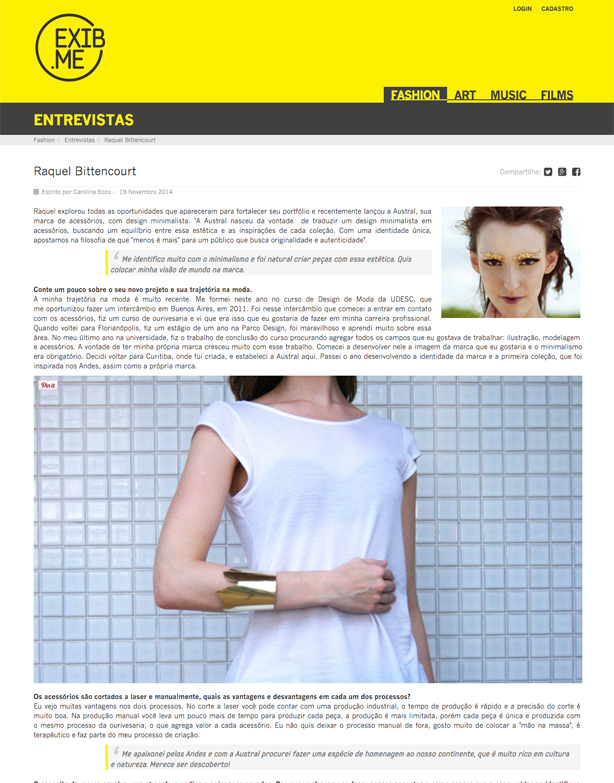Entrevista para o site Exib.me