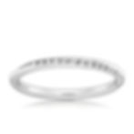 White Gold Diamond Ring with a curved pattern of diamonds