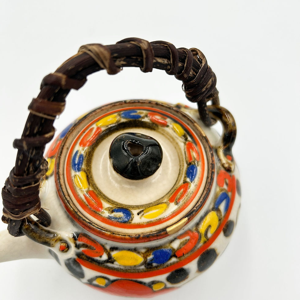 Miniatura: Czajnik kintsugi Kyoto ware (京焼, Kyō-yaki), Japonia, lata 50-70.