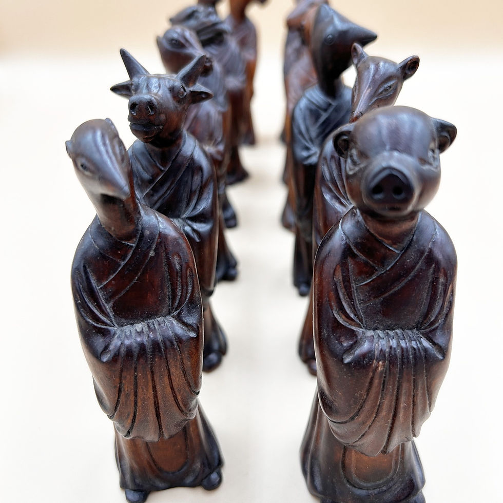 Miniatura: 12 znaków chińskiego zodiaku, Chiny, II poł. XX w.